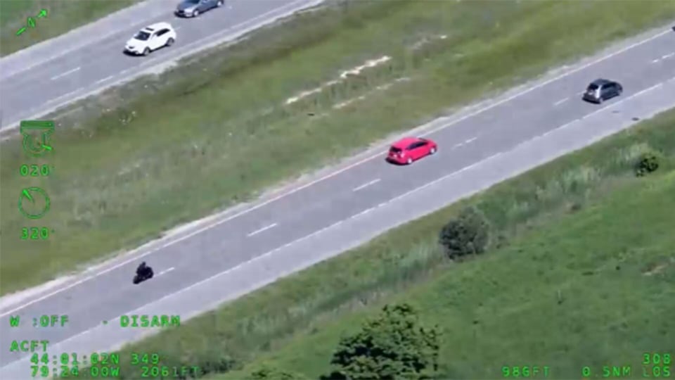 Motorcyclist caught on video speeding over 200 km/h arrested in Ont.