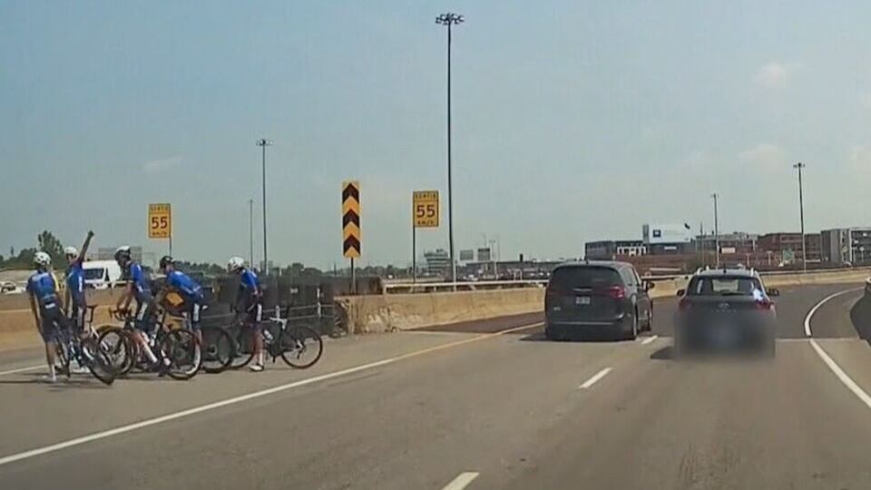How did these Montreal cyclists wind up on a major highway?