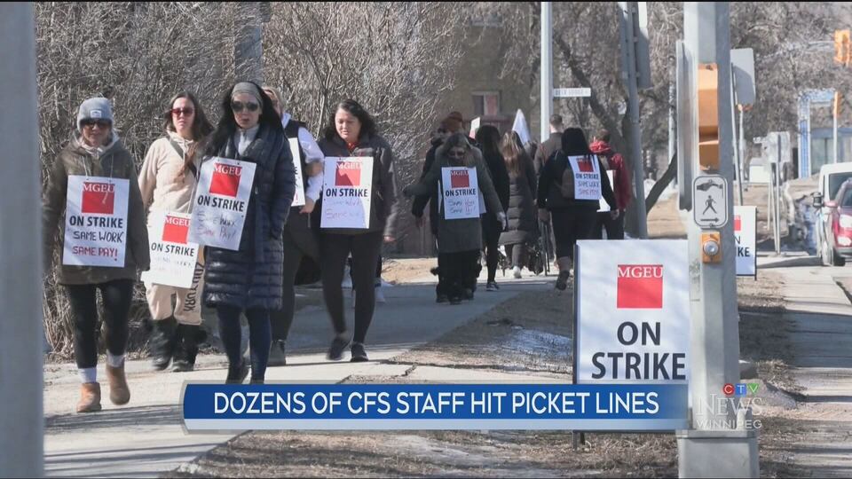 Staff from two CFS organizations hit the picket lines