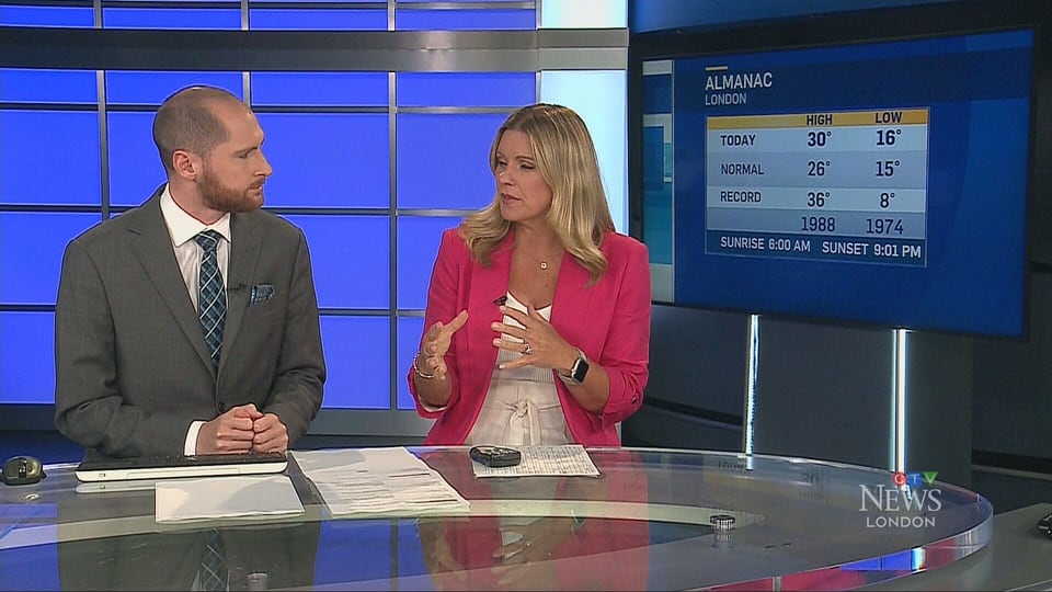 Weather at six for the London region: July 16