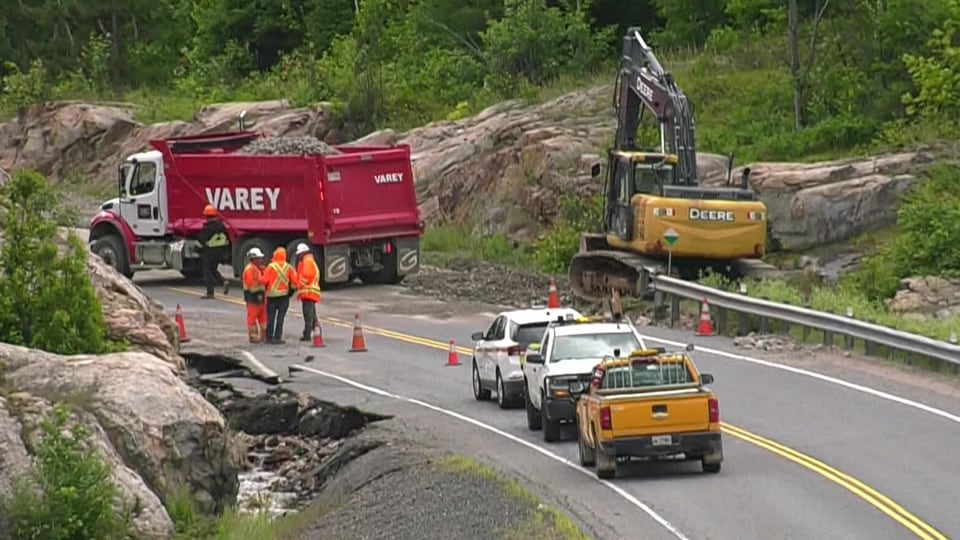 Heavy rain washes out Espanola highway