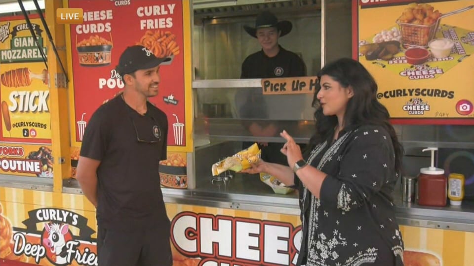 Nahreman Issa tests pickled cheese curds at KDays