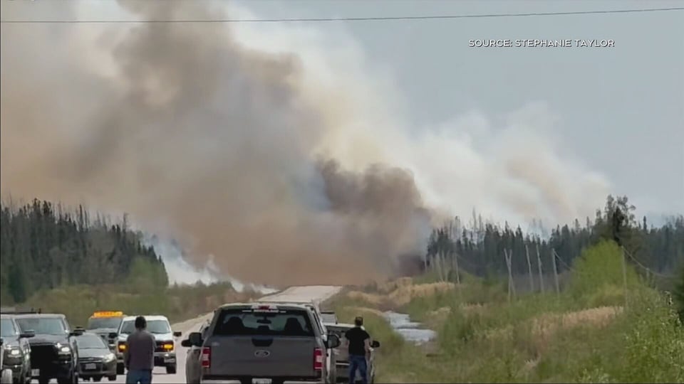 WATCH: wildfire burns in Manitoba