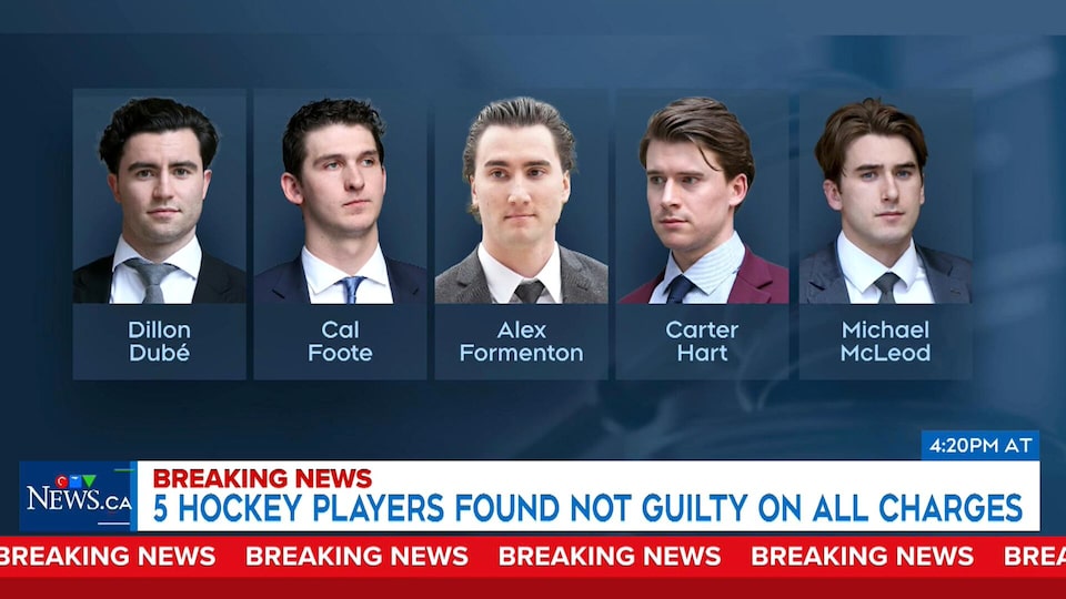 Judge finds five former members of Canada's world junior hockey team not guilty of sexual assault