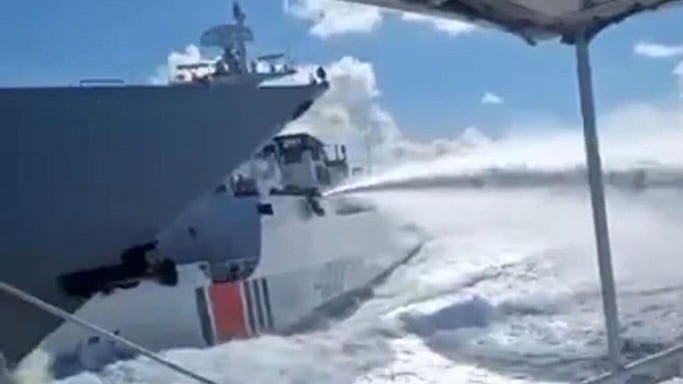 WATCH: Chinese warship collides with its own coast guard vessel